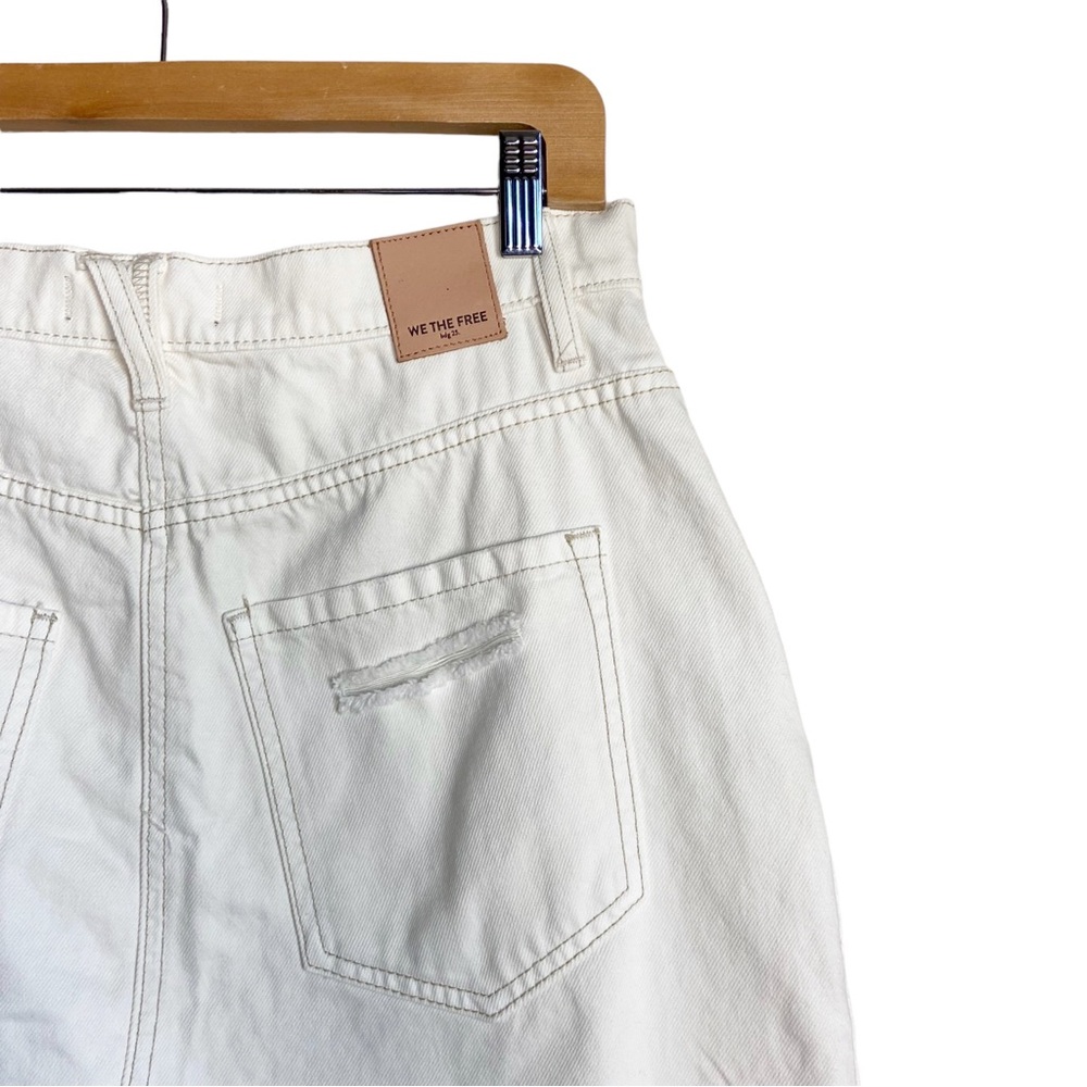 Free People Brea Cutoff Denim Skirt in Deco White Size 30 Waist - Picture 6 of 8
